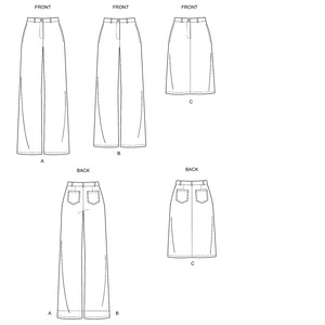 New Look Sewing Pattern N6643 Misses' Wide Leg Pants and Skirt
