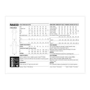 New Look Sewing Pattern N6650 Misses' Knit Dress With Sleeve & Length Variations