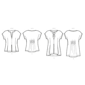 New Look Sewing Pattern N6672 Misses' Pull-Over Top or Tunic With Pleat & Trim Detail
