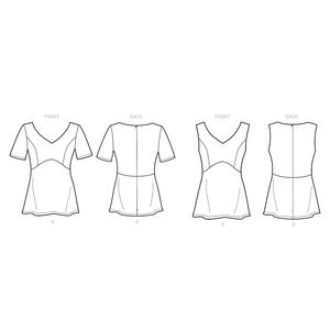 New Look Sewing Pattern N6673 Misses' Tops With Lined Bodices Are Short Sleeved Or Sleeveless