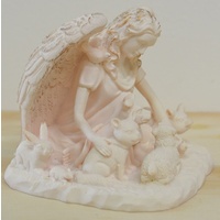 New Boxed, Guardian Angel of all Animals in Ivory Coloured Resin, 90mm Statue