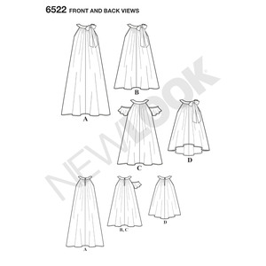 New Look Pattern 6522 Child's and Girls' Dresses and Top