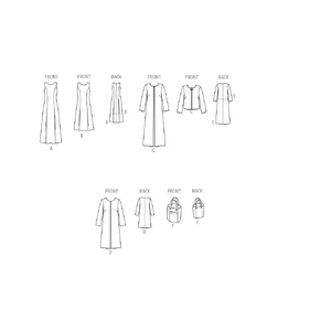 New Look Sewing Pattern N6785 Misses’ Dress and Coat Each In Two Lengths, Jacket and Bag, Sizes 10-22