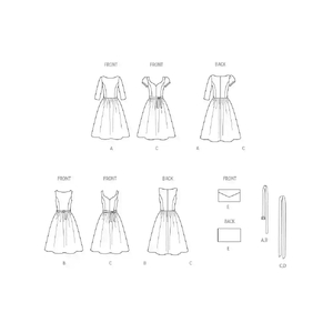 New Look Sewing Pattern N6786 Misses’ Dresses with Belt and Purse, Sizes 8-18