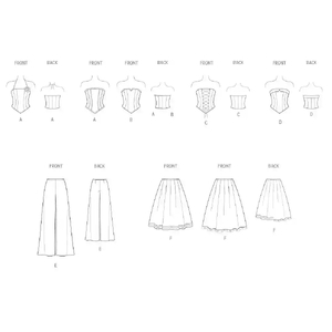 New Look Sewing Pattern N6787 Juniors’ Corsets, trousers and Skirt