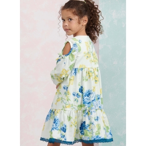 Childrens & Girls Dress w Sleeve Variations, Sz 7-14 Simplicity Sewing Pattern 9933K5