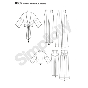 Simplicity Sewing Pattern 8655 Mimi G High Waisted Trousers and Tie Top U5 Sizes 16-24