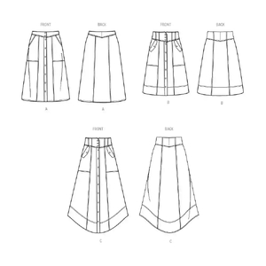 Simplicity Sewing Pattern S9710(Y5) Misses’ Skirts Sizes 18-26