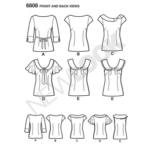 New Look Pattern 6808 Misses' Tops