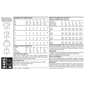 New Look Pattern 6465 Child's Easy Top, Skirt and Shorts