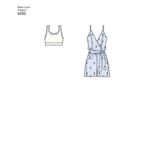 New Look Pattern 6493 Misses' Jumpsuit and Dress in Two Lengths with Bralette