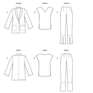 New Look Sewing Pattern N6645 Misses' Jacket, Top and Pants