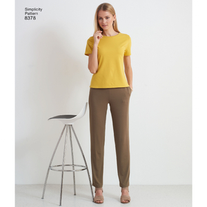 Women's Knit Trousers w Two Leg Widths & Options for Design Hacking Pattern 8378 