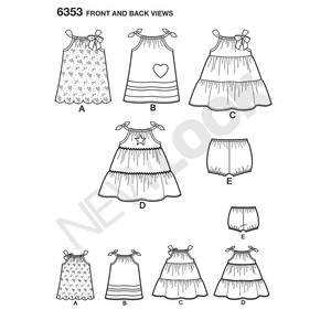 New Look Sewing Pattern 6353 Babies' Dresses and Panties