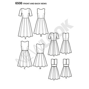 New Look Pattern 6508 Misses' Dress with Open or Closed Back Variations