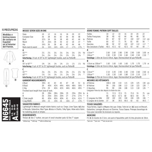 New Look Sewing Pattern N6645 Misses' Jacket, Top and Pants