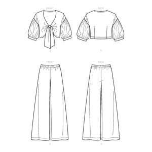 New Look Sewing Pattern N6677 Misses' Softly Tied Jacket With Puffed Sleeves
