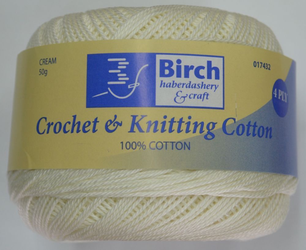 Birch Crochet & Knitting Cotton CREAM