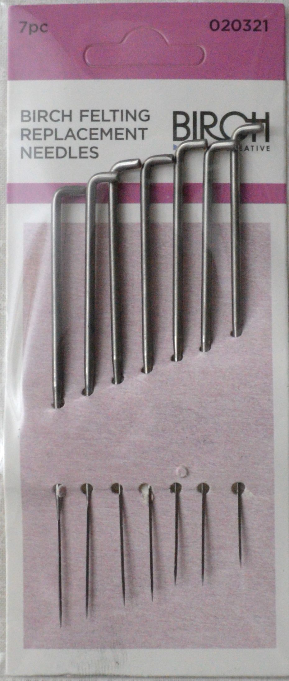 Birch Replacement Felting Needles, Pack of 7 Needles 020321