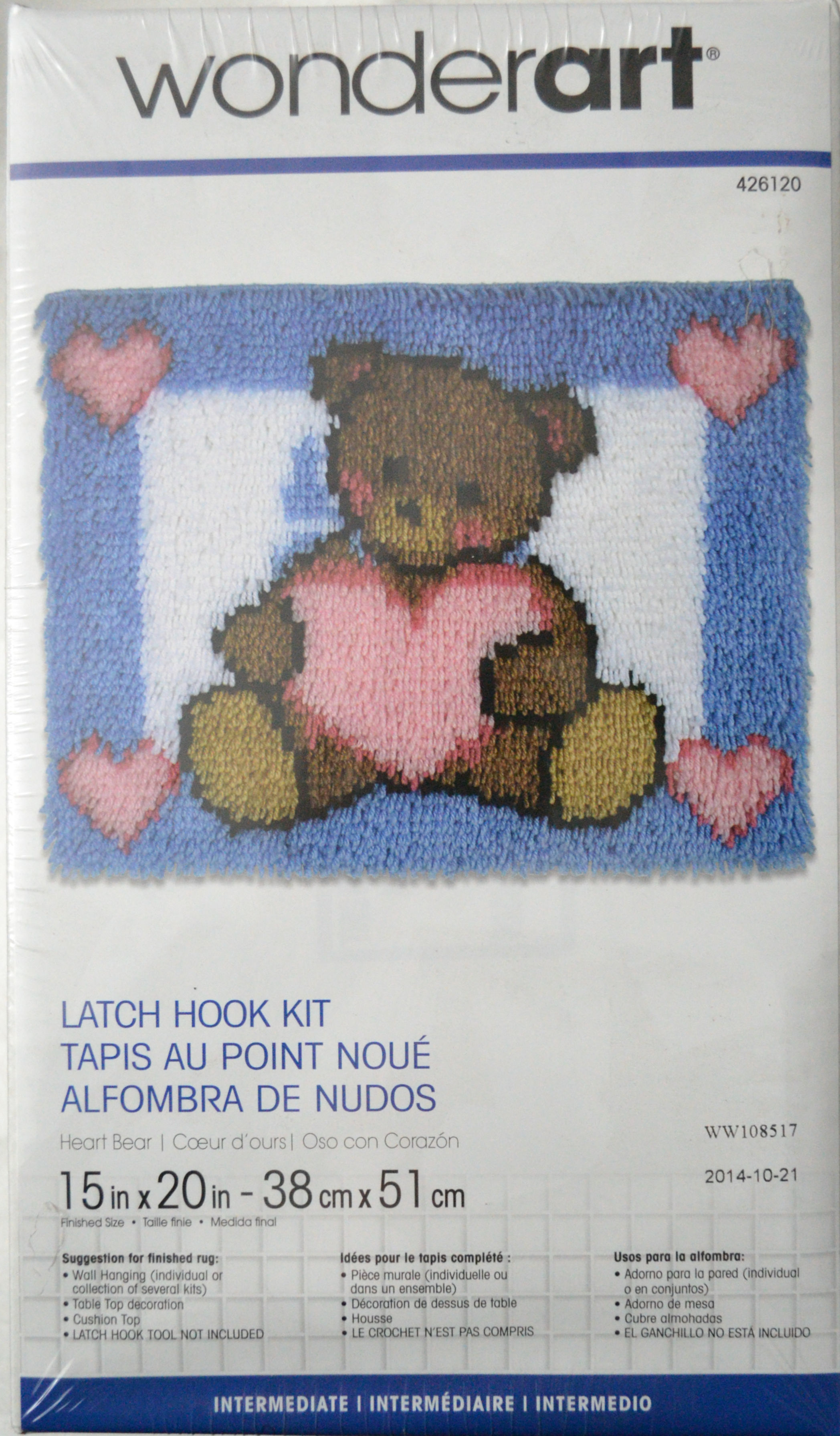 Wonderart Latch Hook Kit, Heart Bear, 38cm x 51cm eBay