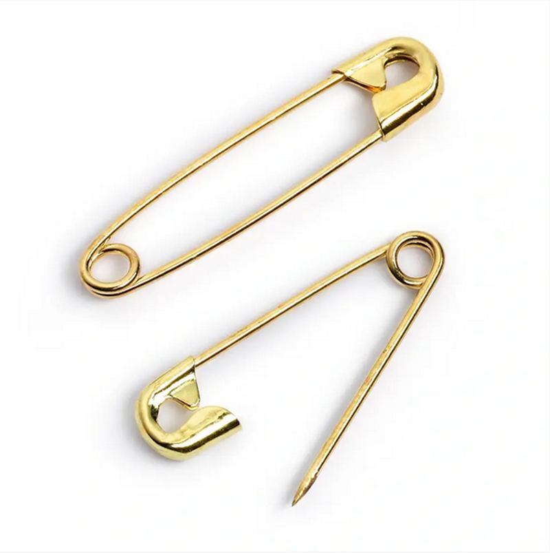 Hemline Gold Black Safety Pins 50 Pack