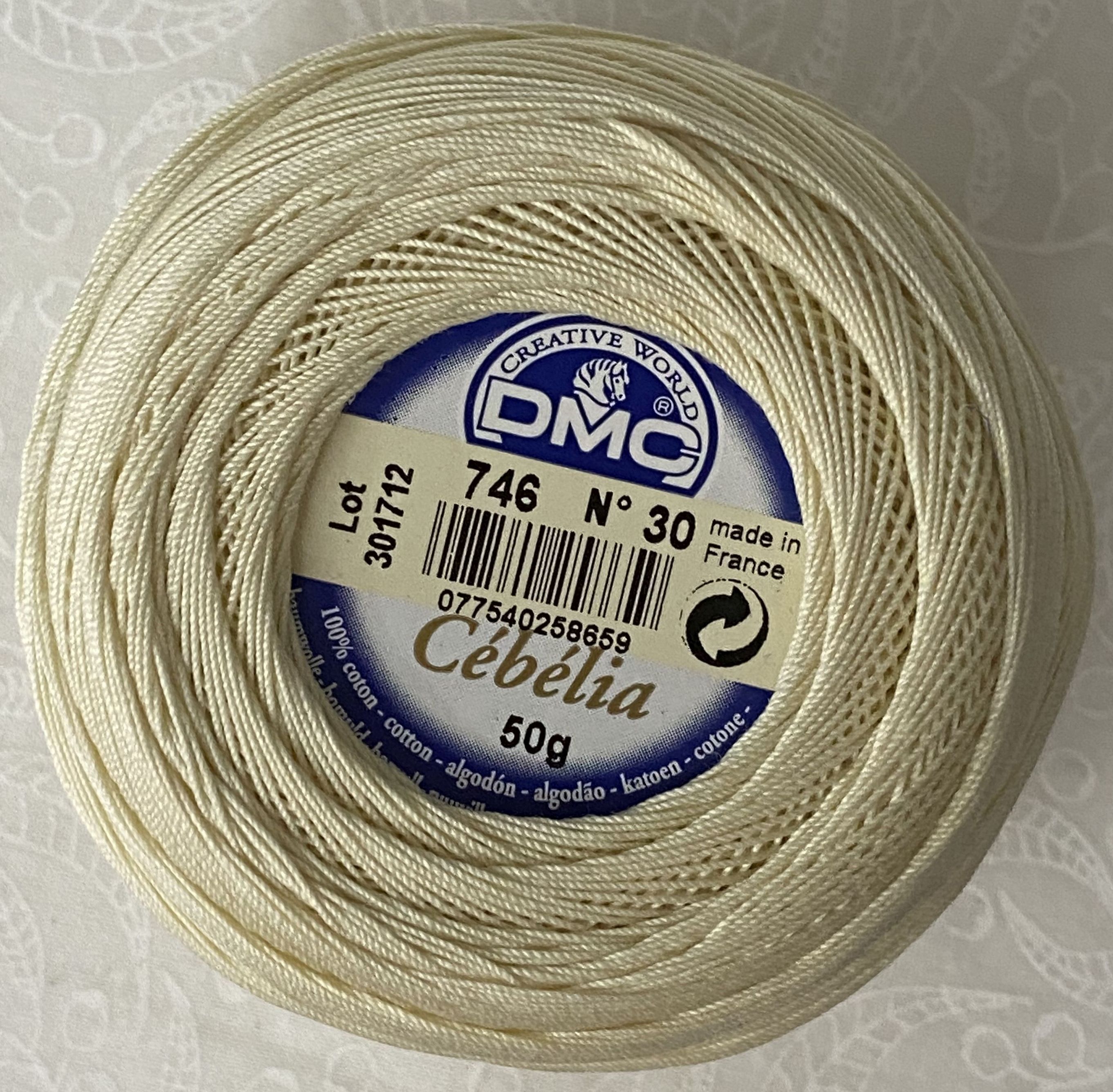 DMC Cebelia Crochet Cotton Thread Size 30 - Premium White Crochet Yarn