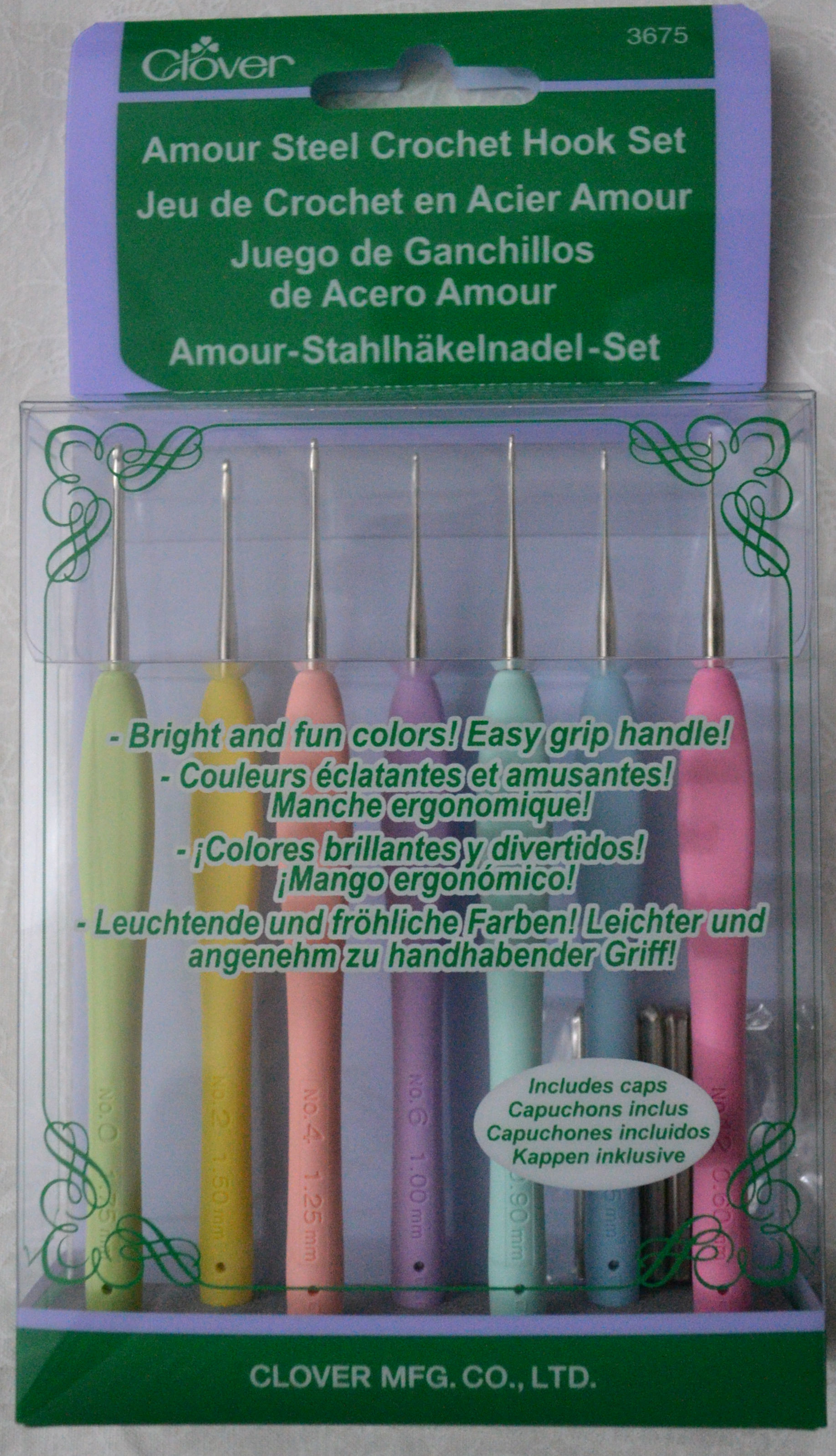 Clover Amour Steel - Set of 7 Crochet Hooks