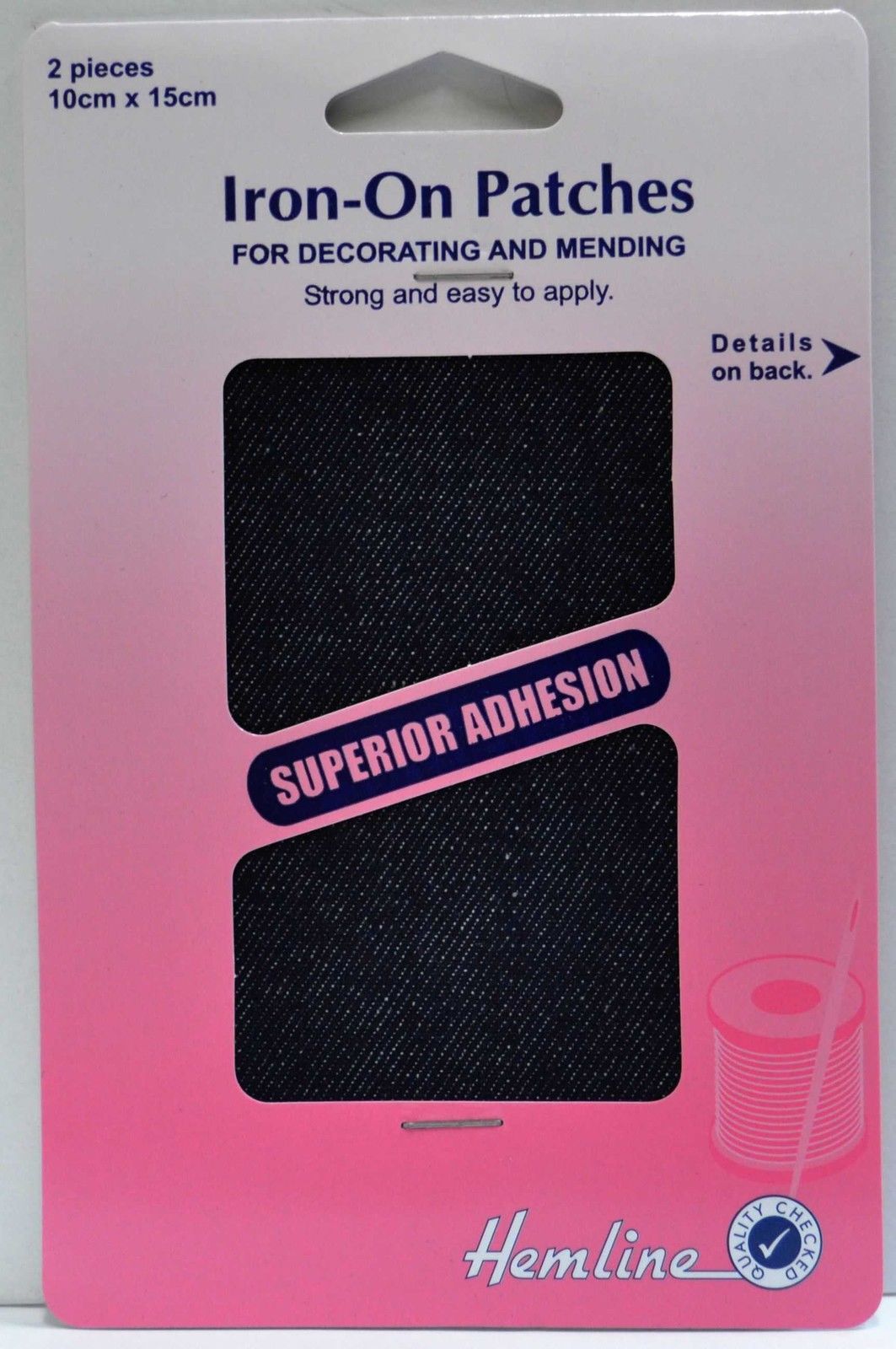 Hemline Iron-On Mending Patches Denim 2 Pce 10cm x 15cm Strong & Easy Fast Post - Foto 3 di 8