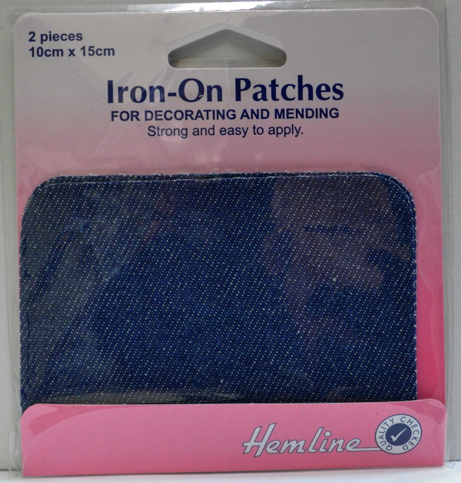 Hemline Iron-On Mending Patches Denim 2 Pce 10cm x 15cm Strong & Easy Fast Post - Foto 7 di 8