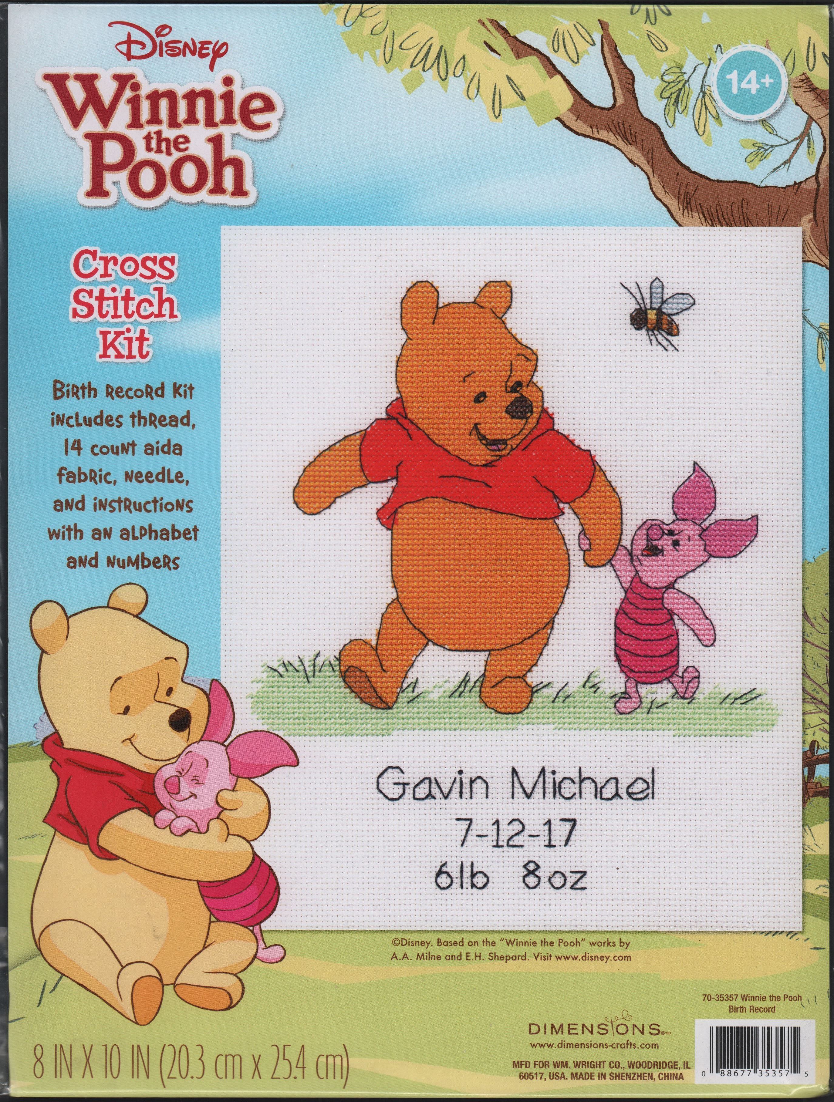 Vintage New Disney Catalog Winnie The Pooh Alphabet Counted Cross Stit –