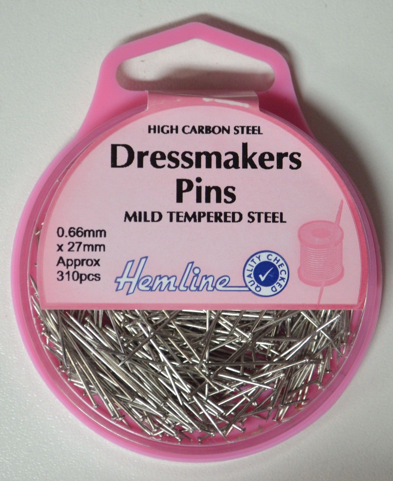 Hemline Dressmakers Pins 27mm X 066mm Approx 310 Pins High Carbon
