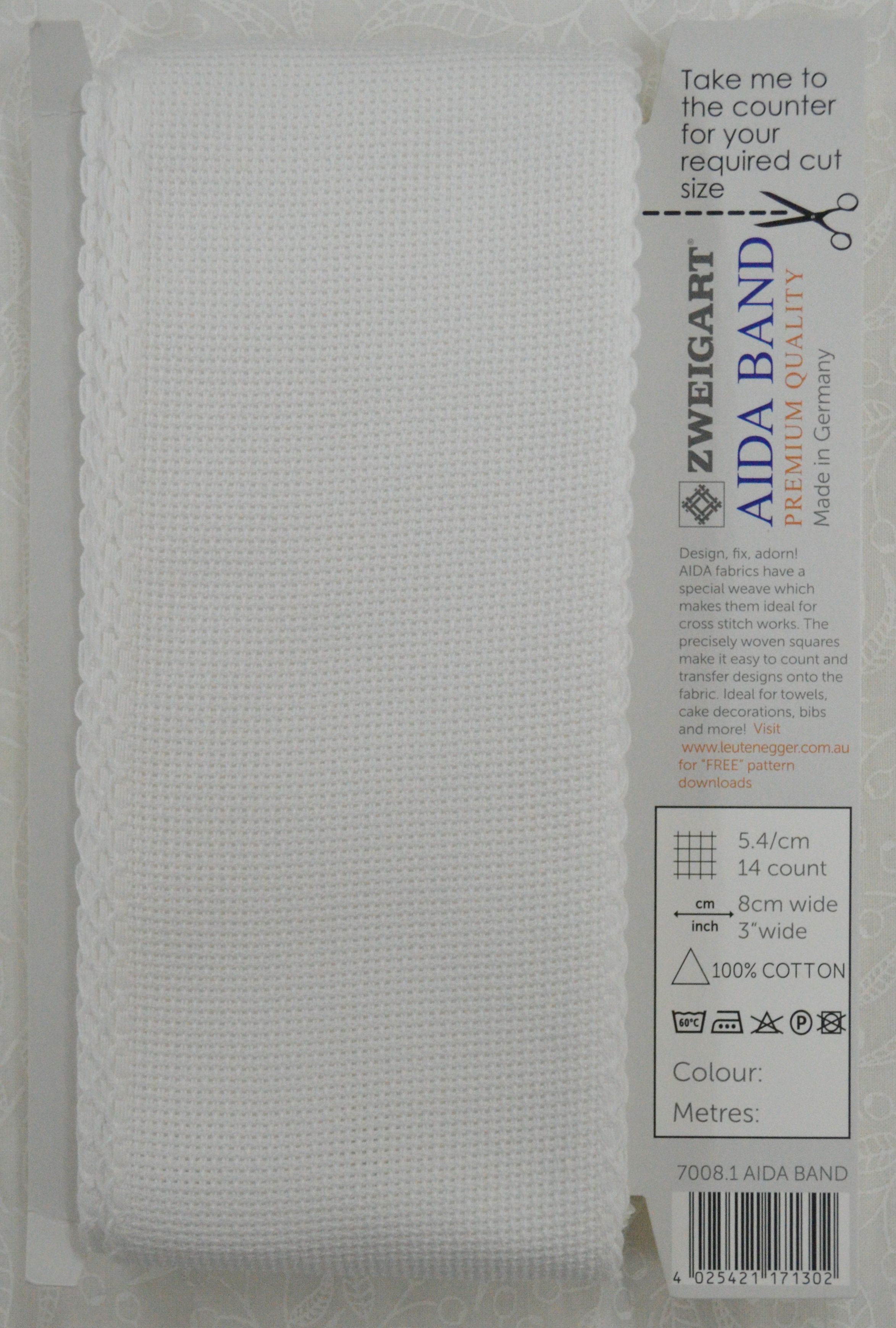 cream 14 count Aida 25cm x 30 cm Zweigart ivory