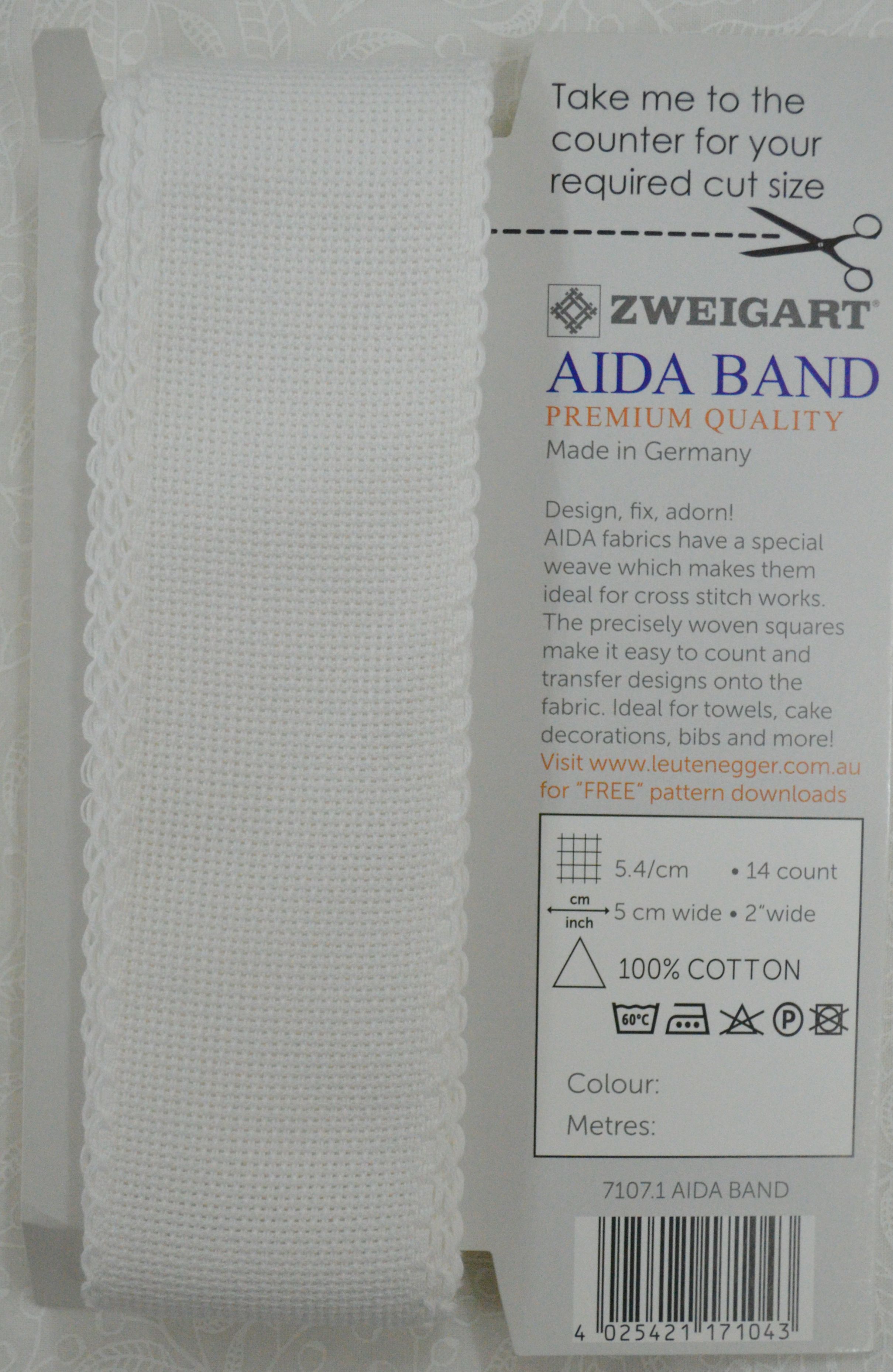 AIDA 14 count white per 10 cm x 150 cm width | 5,4 crosses per cm