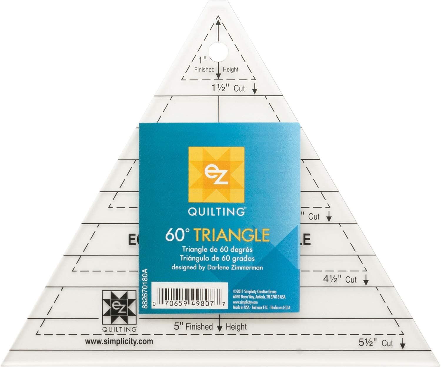 EZ Quilting 60 degree Triangle Ruler - 070659498077