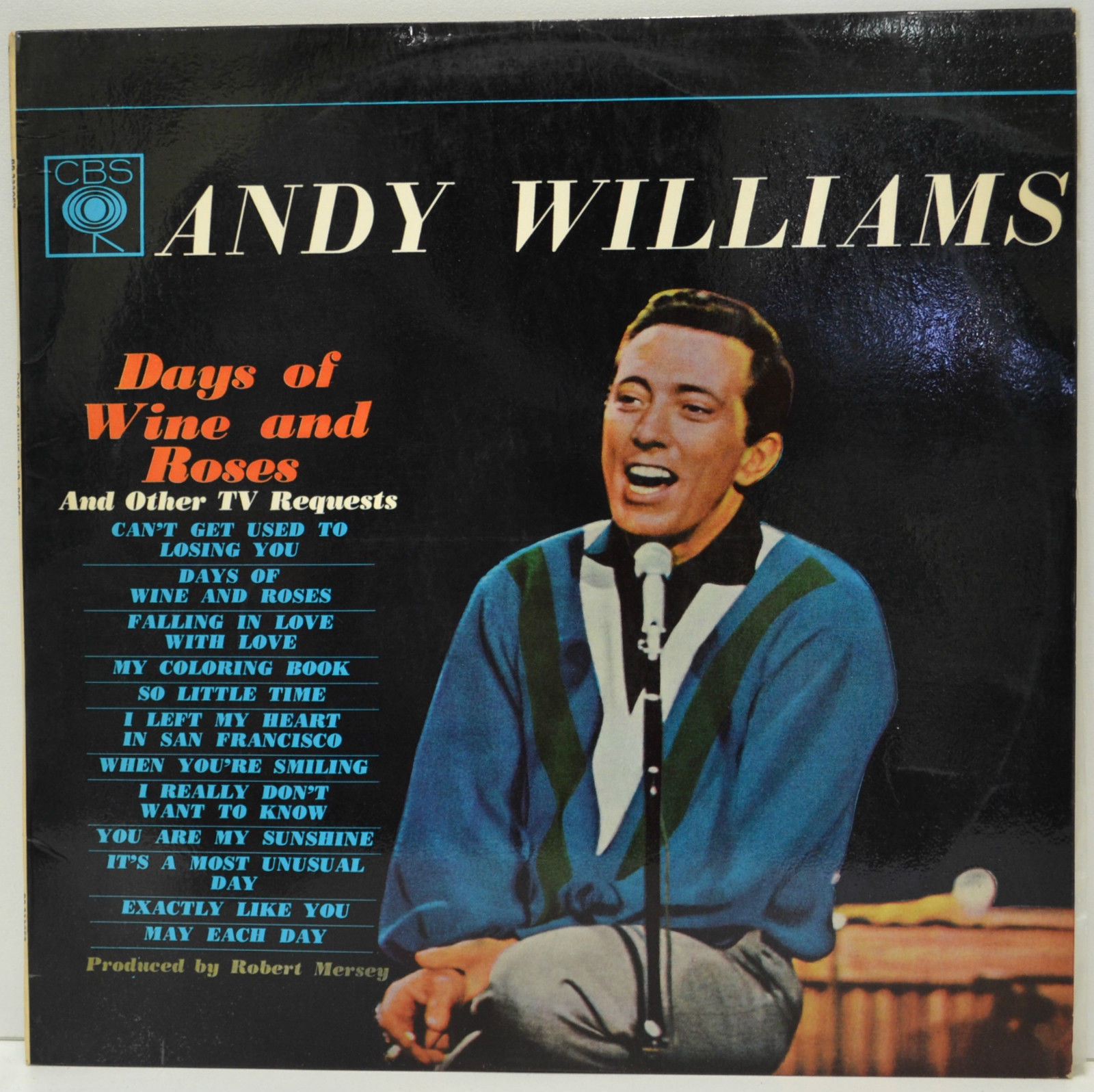 Andy Williams, Days Of Wine And Roses, 1963, 12" 33rpm LP Record, (L1