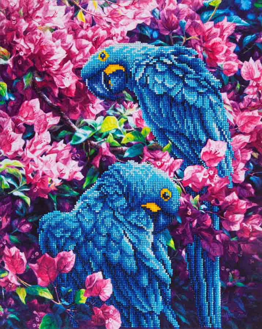 Diamond Dotz Embroidery Facet Art Kit, Intermediate Blue Parrots