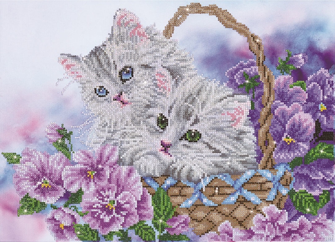 Diamond Dotz Embroidery Facet Art Kit, Intermediate Kitty Basket