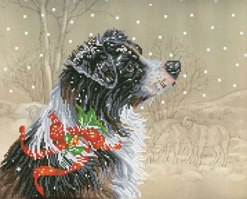 Diamond Dotz Christmas Collie Dd10 036 5d Multi Faceted Diamond Art Kit