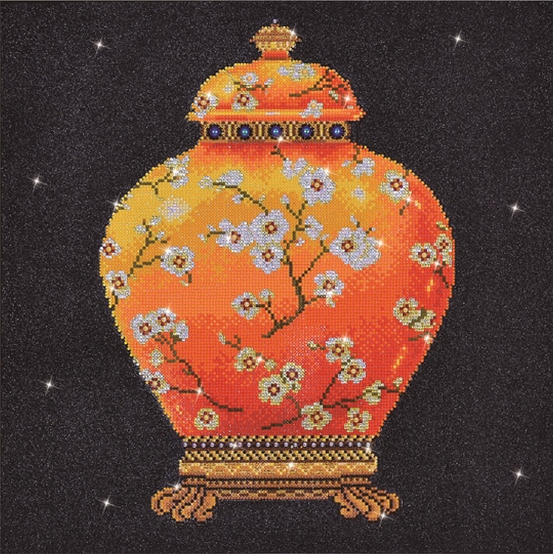Diamond Dotz 5D Embroidery Facet Art Kit, RED VASE, Round Dots, Boxed