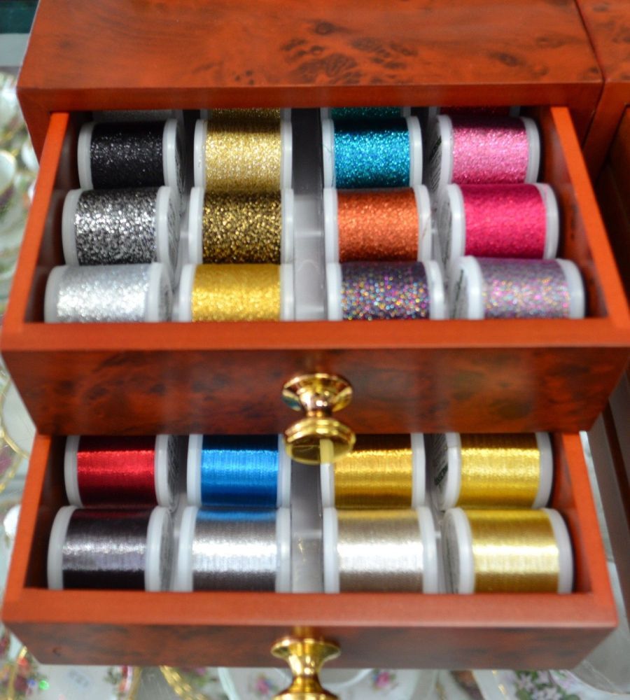 Madeira Mini Treasure Chest, 44 Spools Metallic Embroidery Threads in