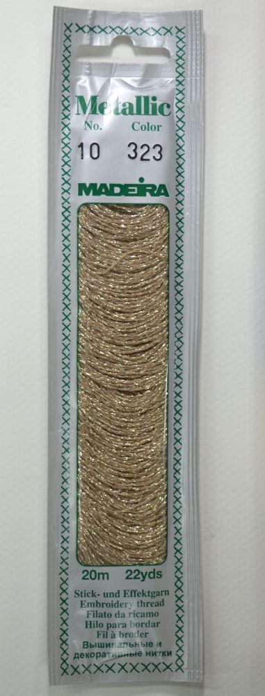 10 Metallic Hand Embroidery Thread Madeira Perle No 20m Colour PURE GOLD 325 