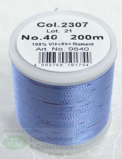 Madeira Rayon 40 OMBRE #2025 LIGHT BLUES 200m Machine Embroidery