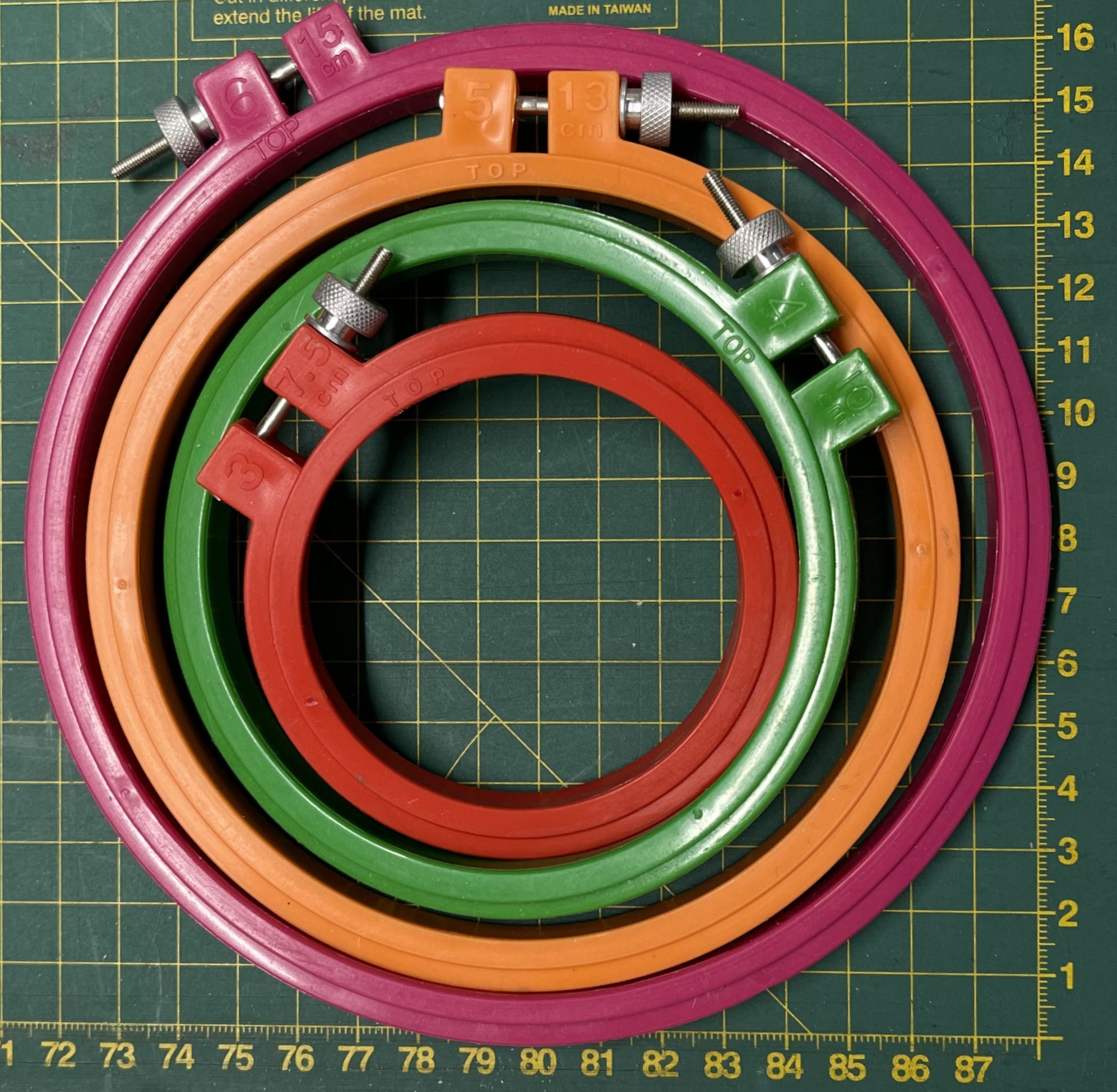 Plastic Embroidery Hoop, Random Colour, Select Size