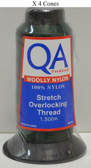 4 x 1500m Cones QA Woolly Nylon Overlocking Thread, 100% Nylon Stretch Thread - Picture 7 of 30