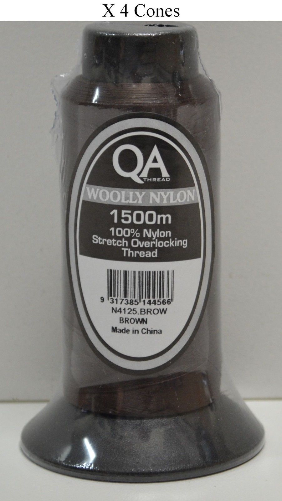 4 x 1500m Cones QA Woolly Nylon Overlocking Thread, 100% Nylon Stretch Thread - Picture 8 of 30