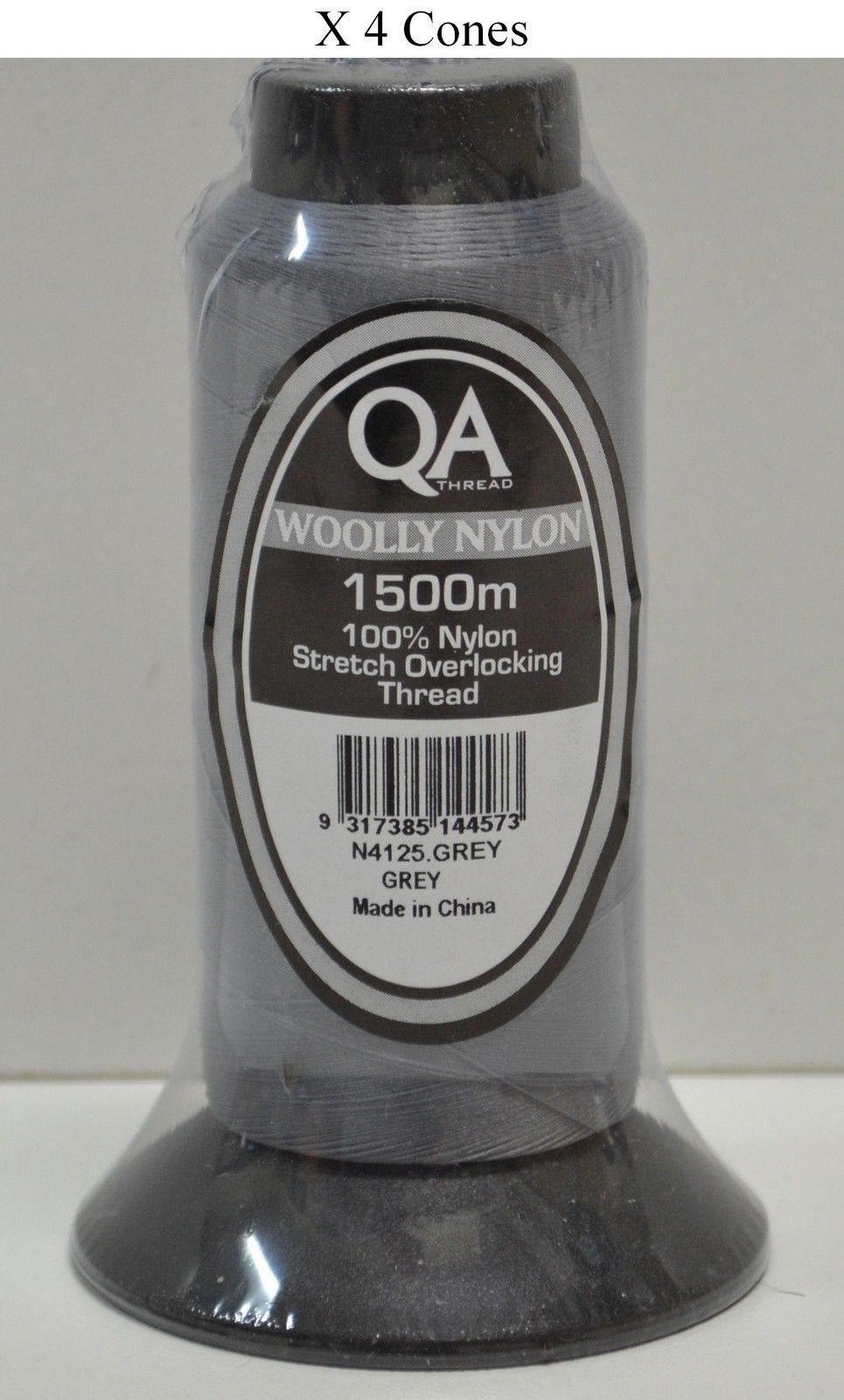 4 x 1500m Cones QA Woolly Nylon Overlocking Thread, 100% Nylon Stretch Thread - Picture 10 of 30