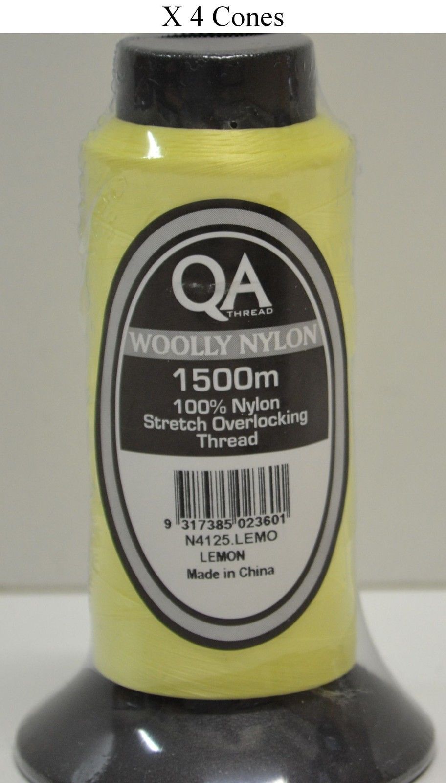 4 x 1500m Cones QA Woolly Nylon Overlocking Thread, 100% Nylon Stretch Thread - Picture 12 of 30