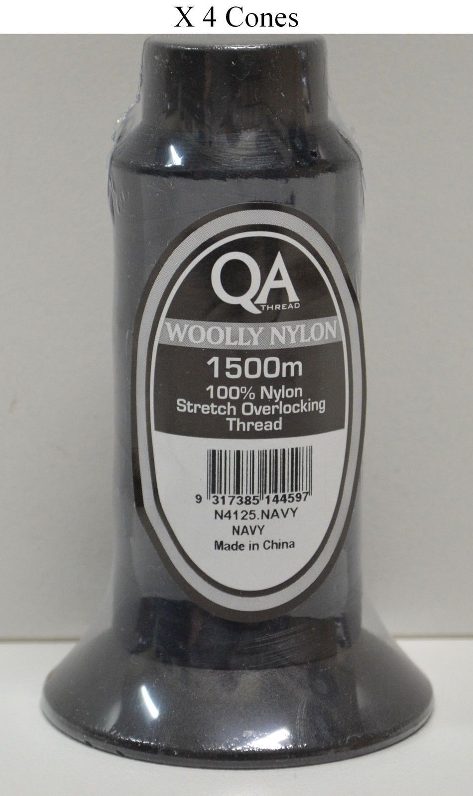 4 x 1500m Cones QA Woolly Nylon Overlocking Thread, 100% Nylon Stretch Thread - Picture 16 of 30