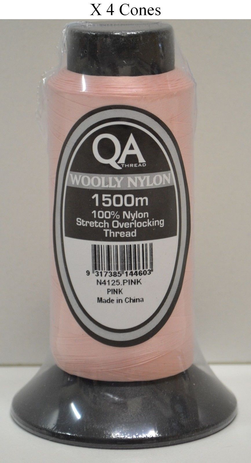 4 x 1500m Cones QA Woolly Nylon Overlocking Thread, 100% Nylon Stretch Thread - Picture 18 of 30