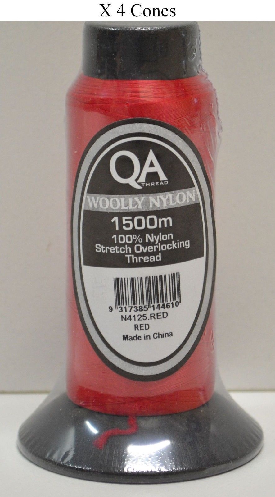 4 x 1500m Cones QA Woolly Nylon Overlocking Thread, 100% Nylon Stretch Thread - Picture 22 of 30
